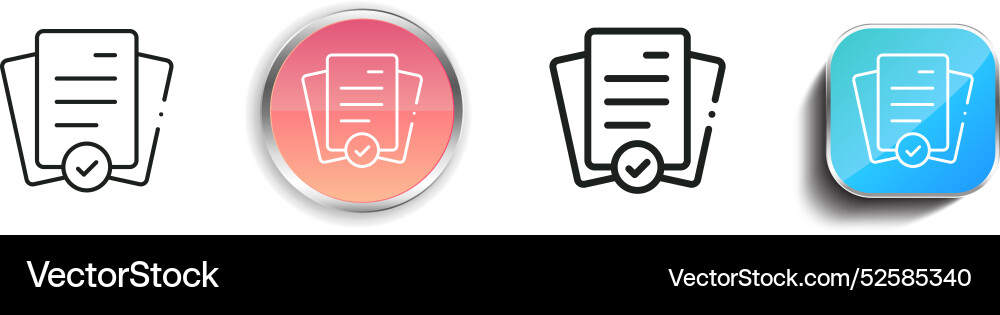 Checked icon thin linear regular and button style vector image