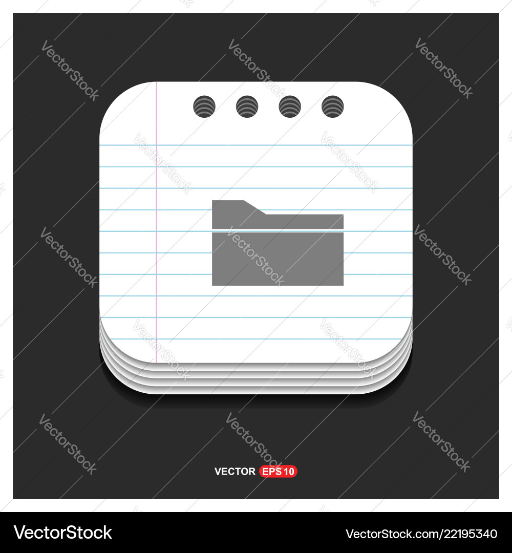 Computer folder icon gray on notepad style Computer folder icon gray on notepad style Vector Image