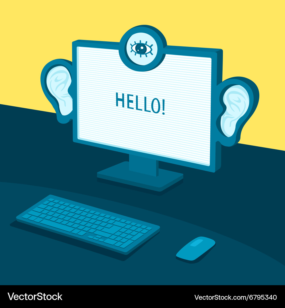 Computer spy on the user Vector Image