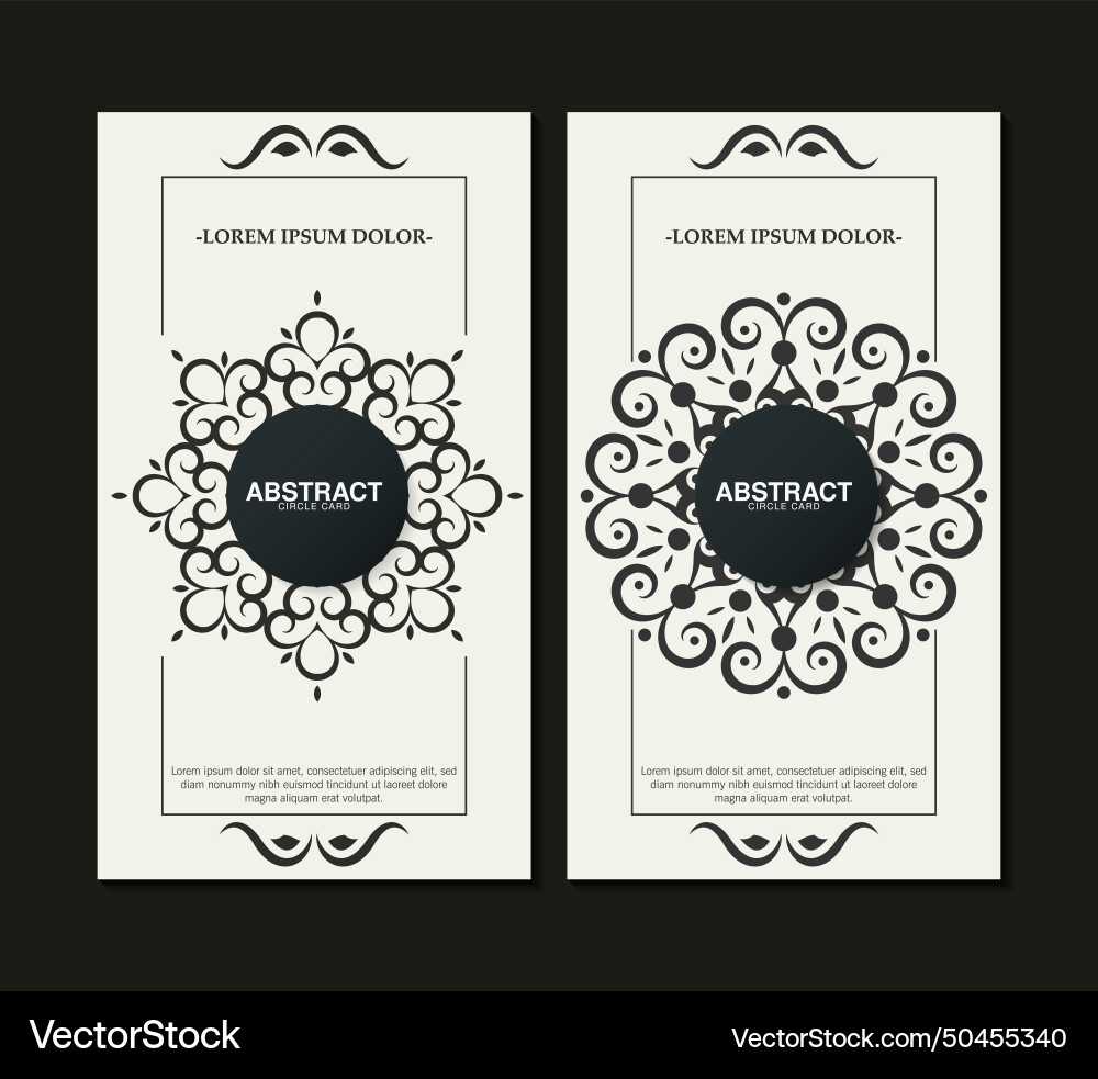 Flat border circle pattern card design Flat border circle pattern card design vector image