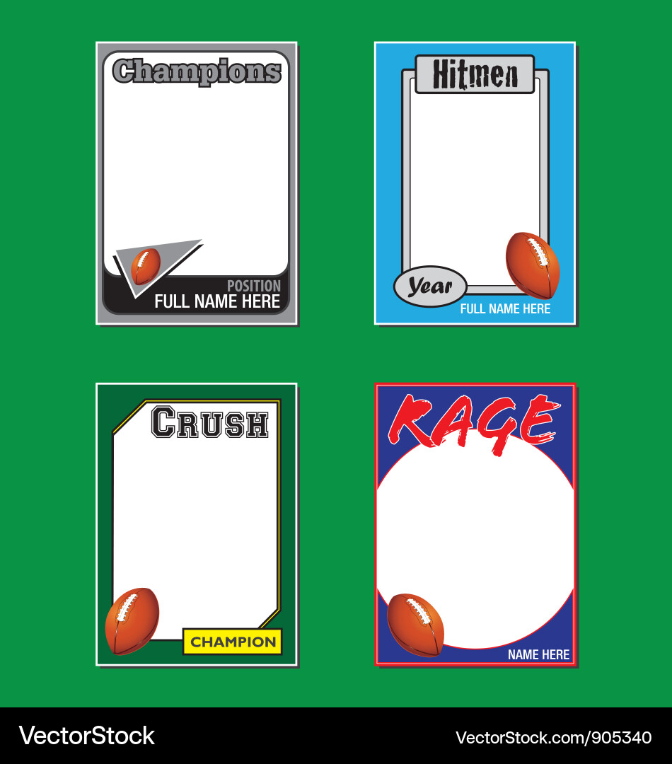 Football Trading Cards Set Vector Image