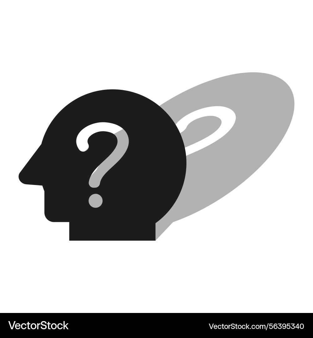 Head with question problem solving icon abstract Head with question problem solving icon abstract vector image