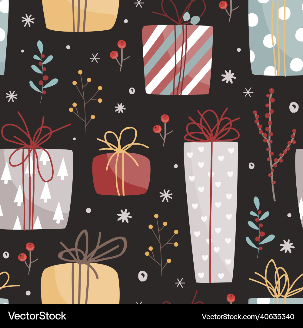 Holiday seamless pattern with colorful Vector Image