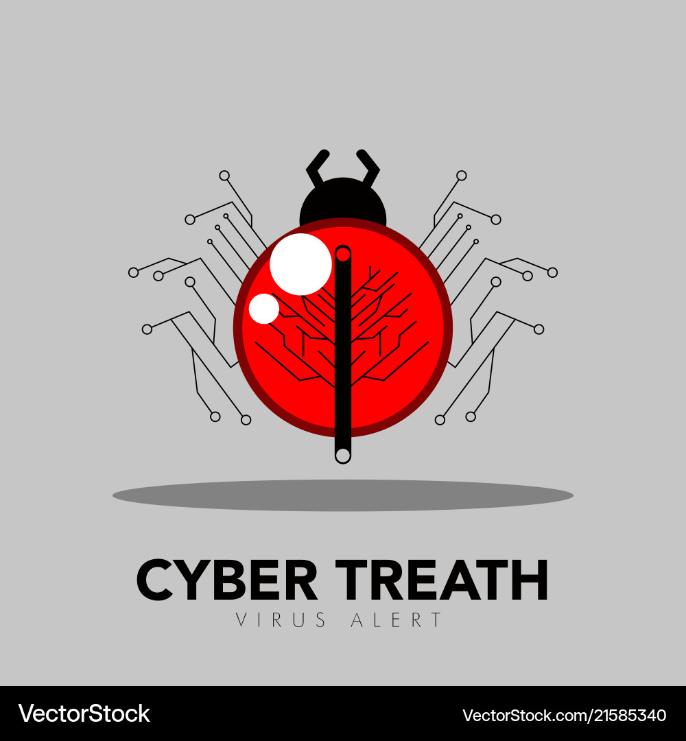 Isolated computer bug icon cyber security concept vector image