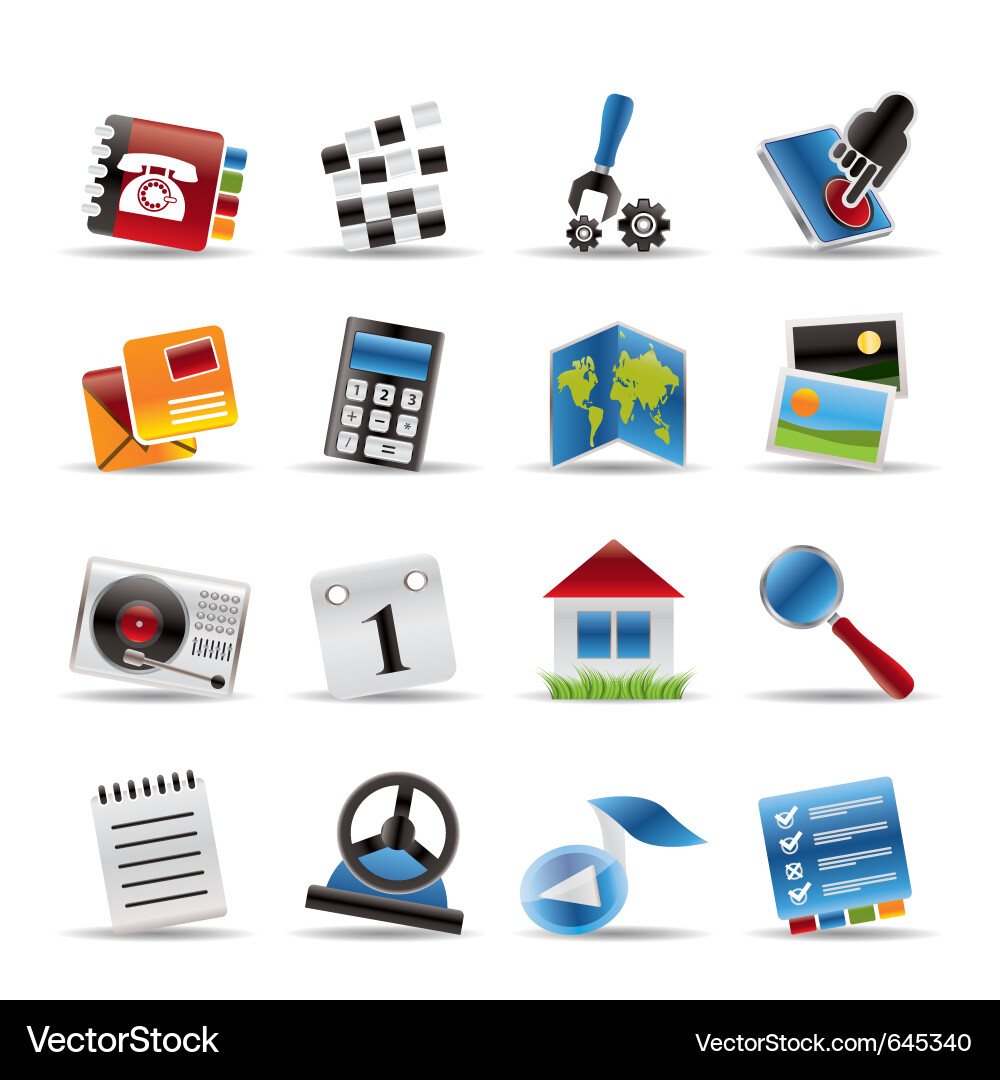 Modern Icon Set - Phone & Computer vector image