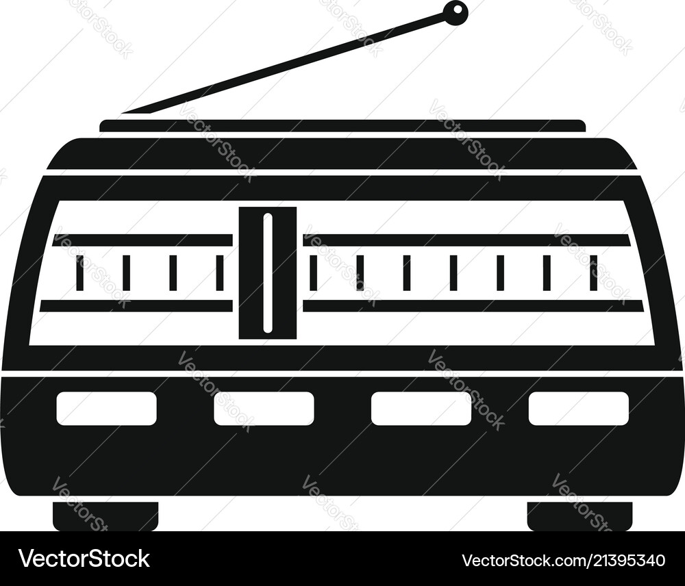 Old retro radio icon simple style Vector Image