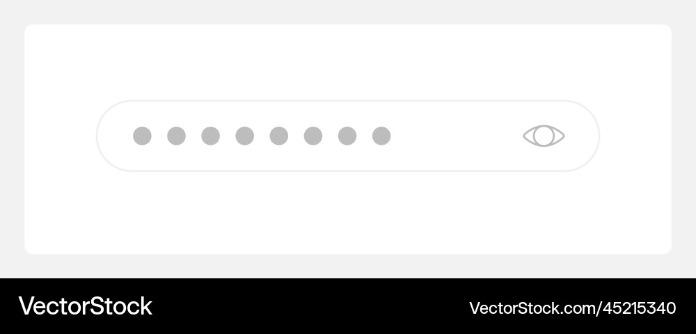 Password input field ui element template Password input field ui element template Vector Image