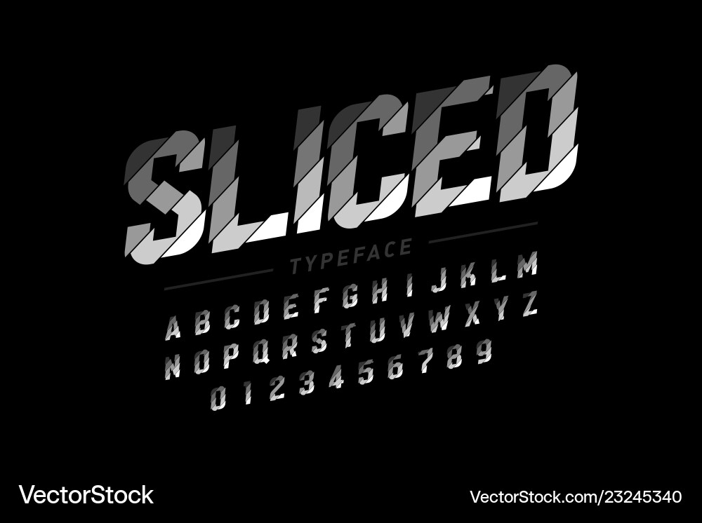 Sliced Font Alphabet - Dynamic Split Letter Style vector image