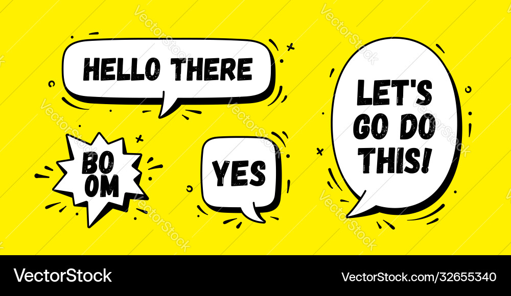 Speech bubble set chat message Speech bubble set chat message vector image