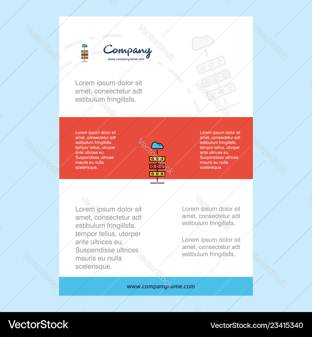 Template layout for cloud computing company Template layout for cloud computing company vector image