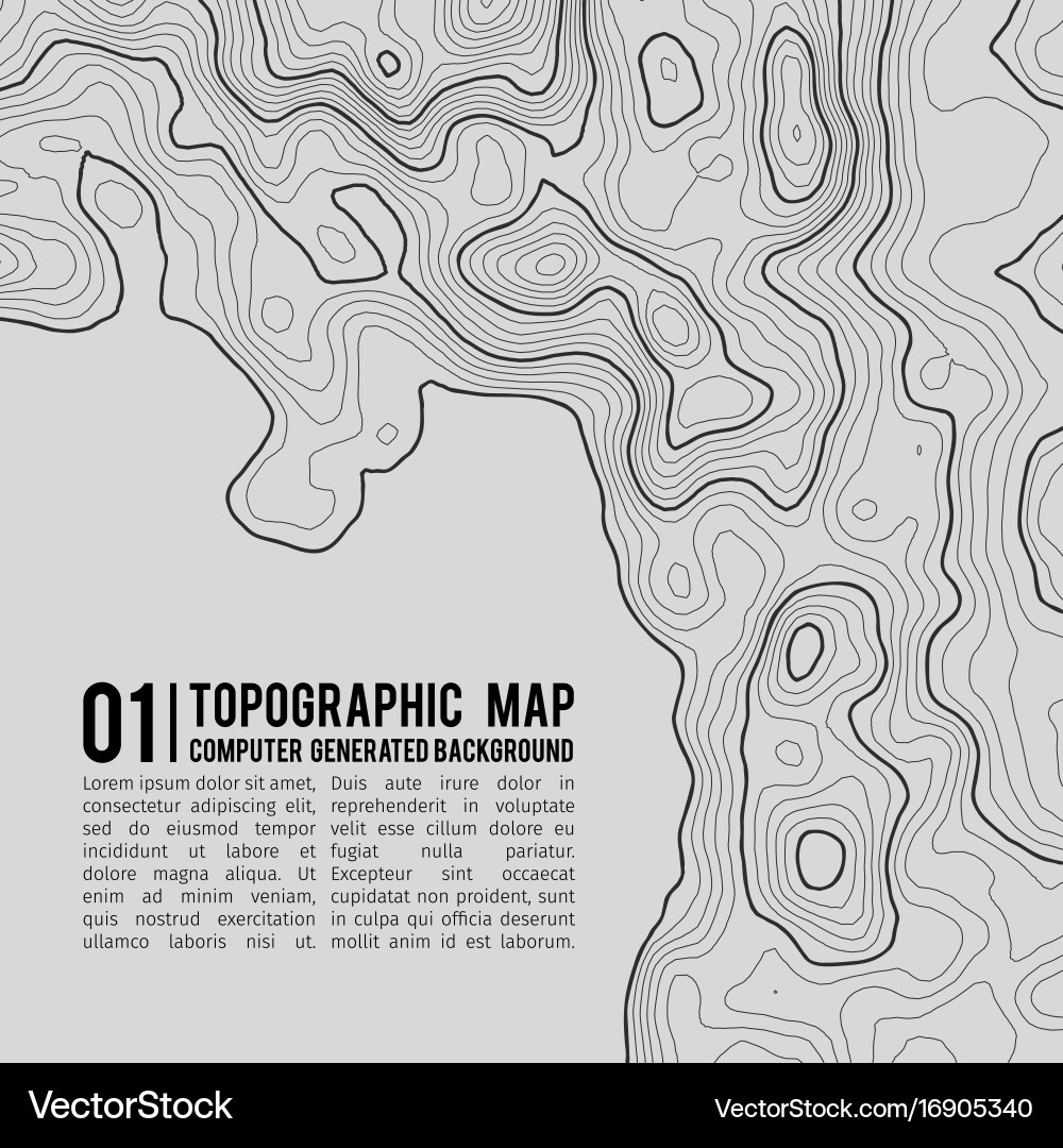 Topographic map background with space for copy Vector Image