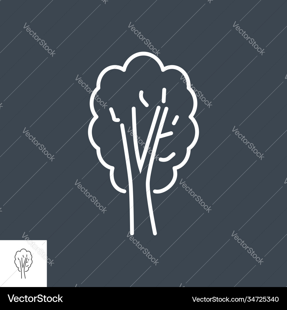 Tree related thin line icon Vector Image