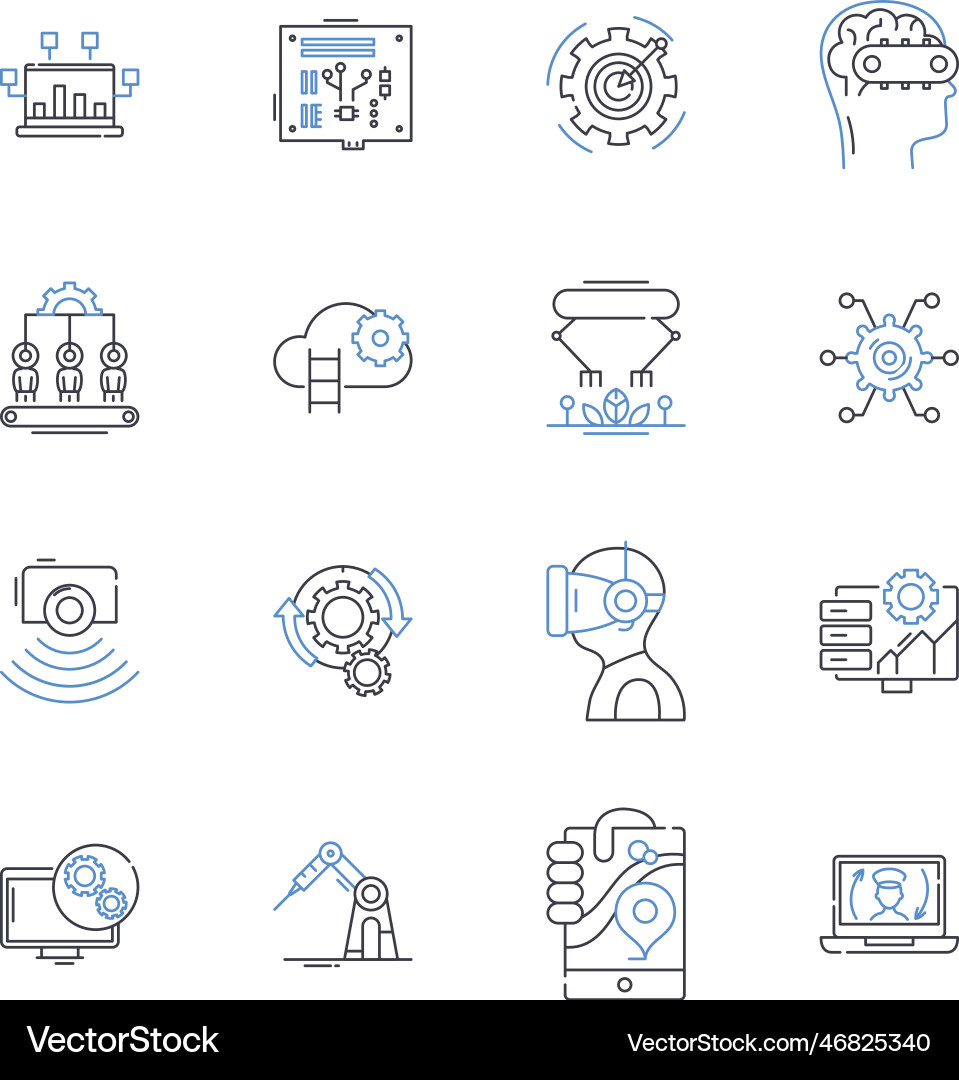 User interface line icons collection navigation Vector Image