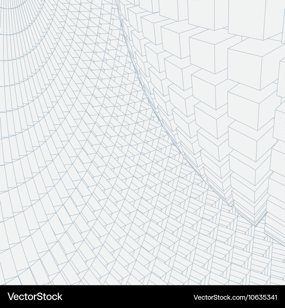 Abstract 3d illuminated distorted mesh sphere Vector Image