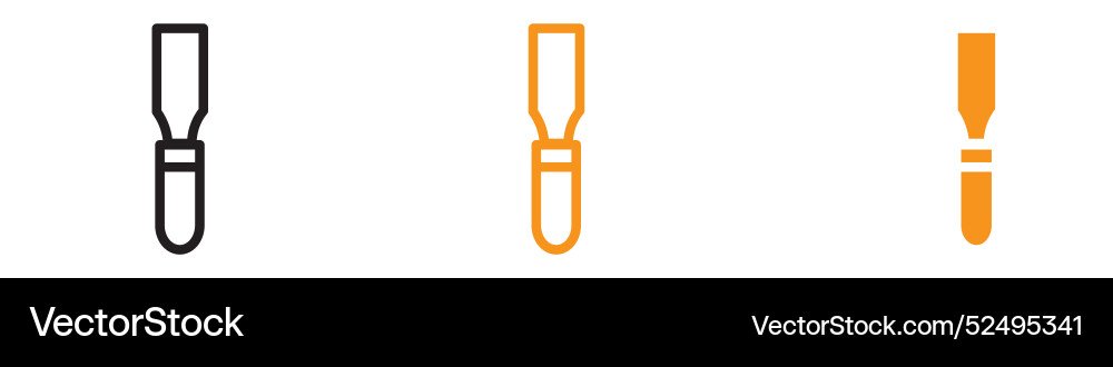 Chisel icon set craftsmanship and tool vector image
