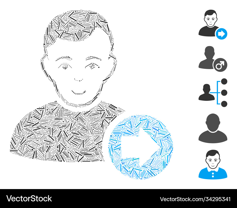 Dash mosaic following user icon Vector Image