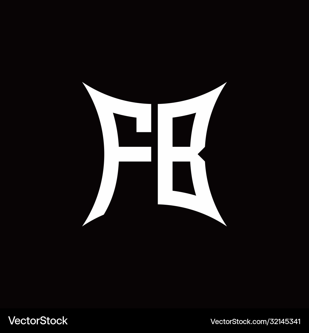 Fb monogram logo with sharped shape design Fb monogram logo with sharped shape design Vector Image