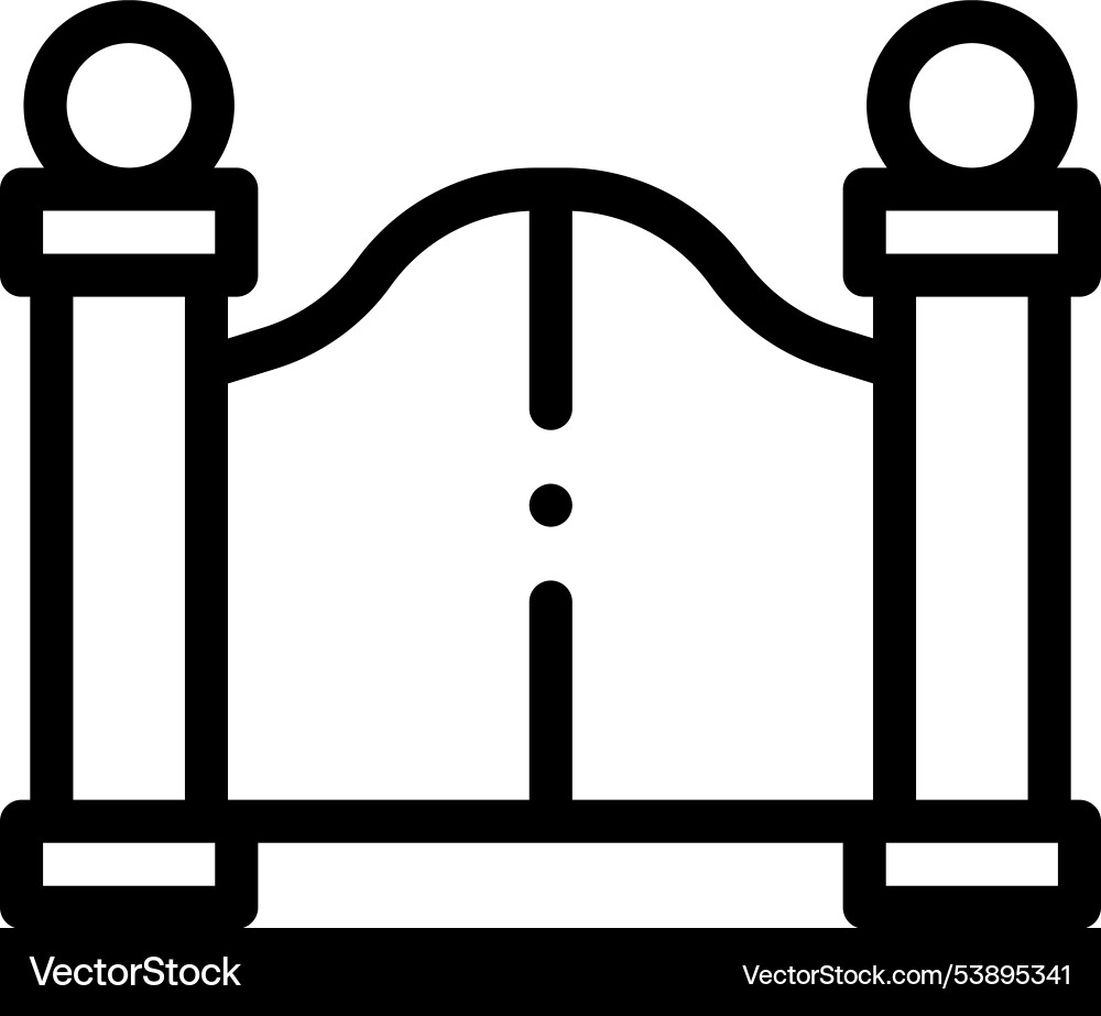 Gate icon thin linear style design isolated Gate icon thin linear style design isolated vector image