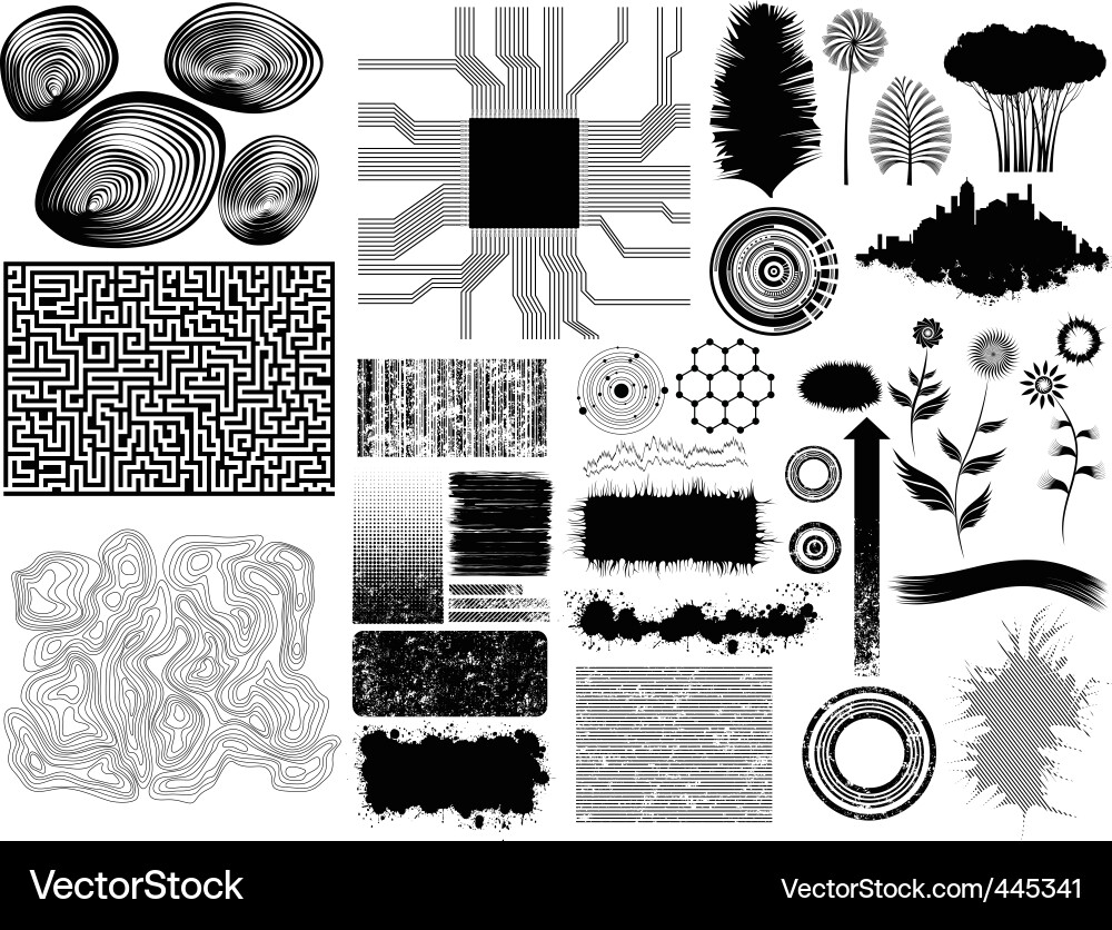 Grunge Abstract Elements Vector Image