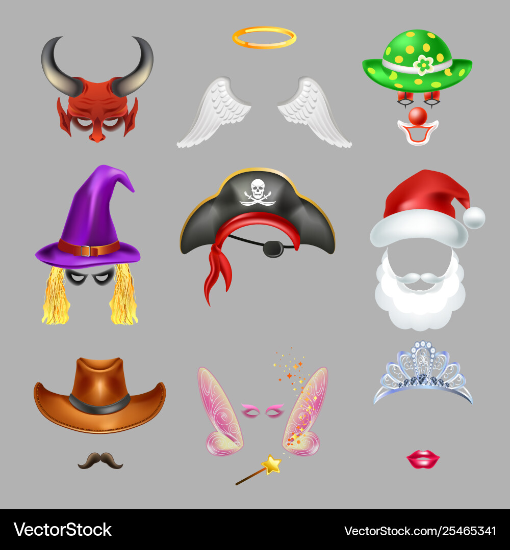Halloween oder Karneval Masken Fotoeffekt isoliert Halloween oder Karneval Masken Fotoeffekt isoliert vektorbild