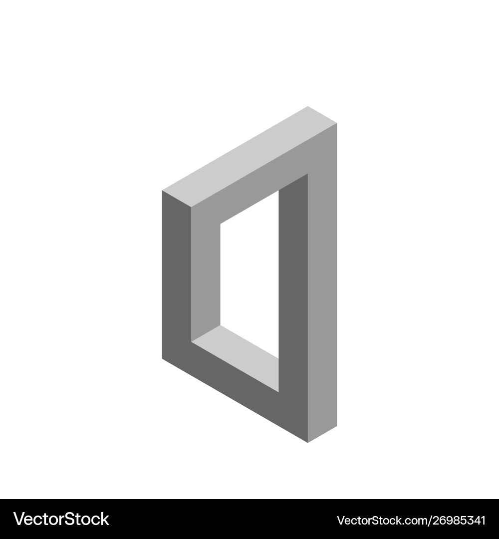 Impossible object isolated on white background 3d Vector Image