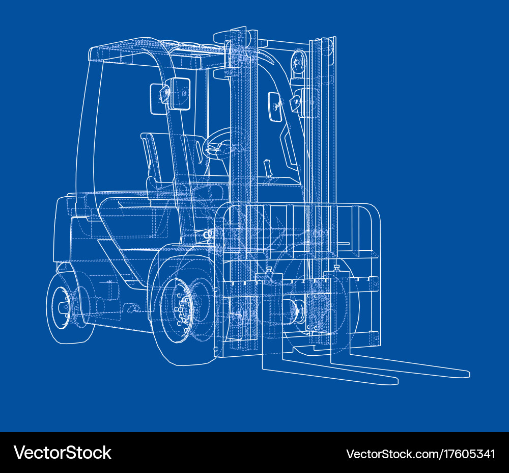 Industrial Forklift Rendering Royalty Free Vector Image