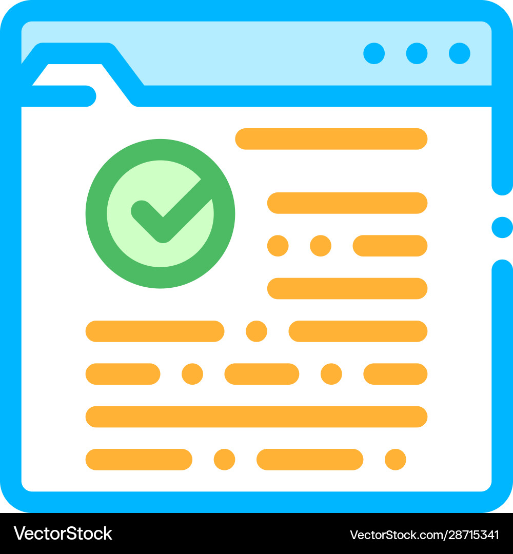 Internet web site with approved mark icon Internet web site with approved mark icon vector image