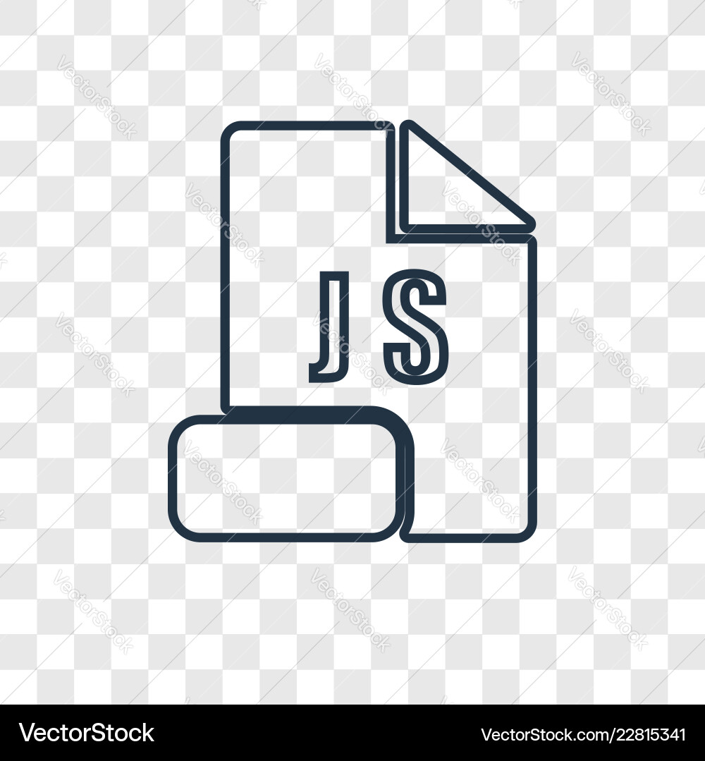 Js concept linear icon isolated on transparent Vector Image