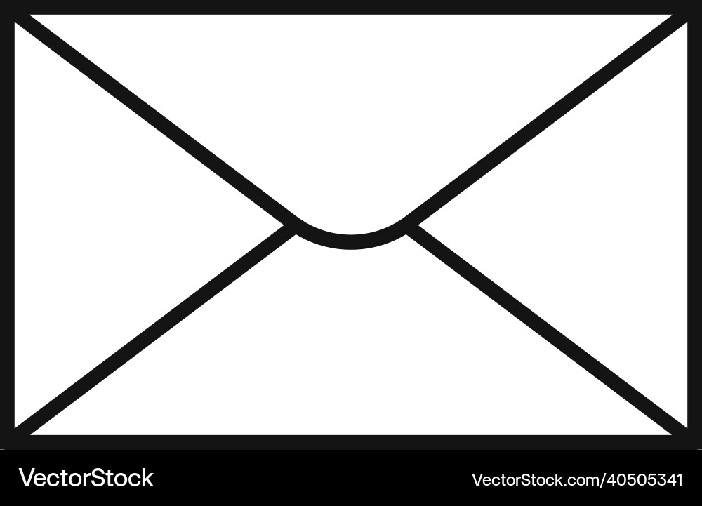 Mail icon black line envelope sign letter symbol Mail icon black line envelope sign letter symbol vector image
