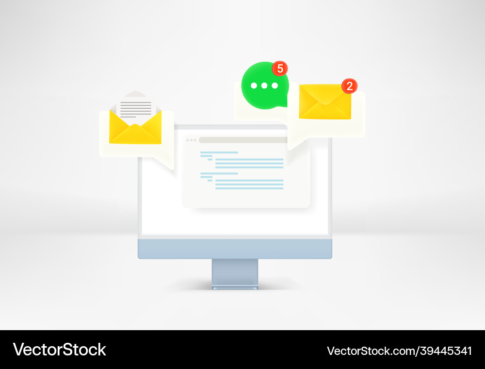 Modern computer with web applications vector image