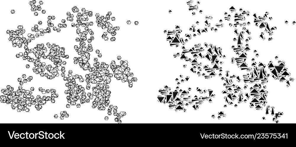 Polygonal Particle Swarm Mesh Vector Image