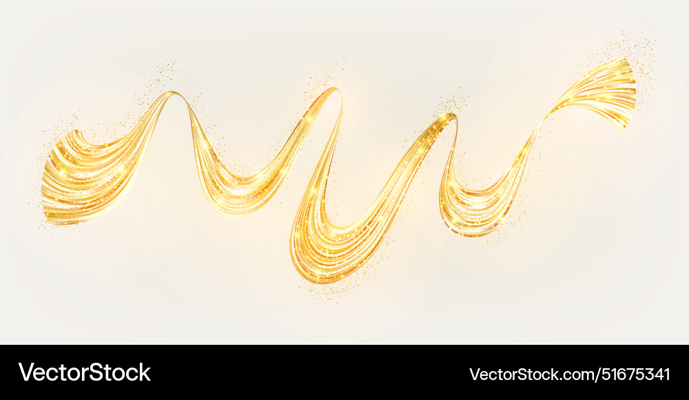 Realistic abstract gold ribbon yellow metallic Vector Image