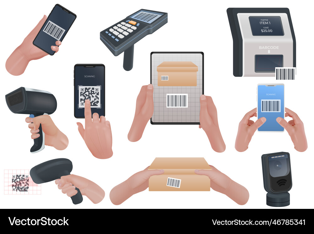 Scan codes icon set Scan codes icon set vector image
