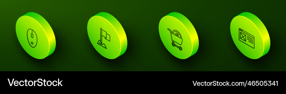 Set isometric line computer mouse location marker Set isometric line computer mouse location marker vector image