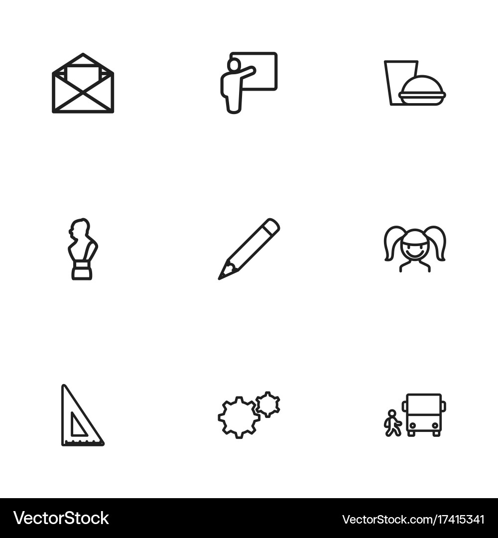 Set of 9 editable science outline icons includes Vector Image