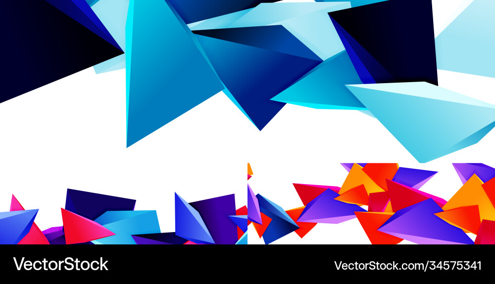 Set triangle mosaic abstract backgrounds 3d Vector Image