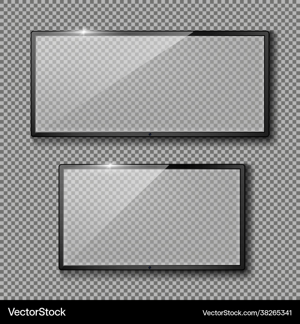Set with empty tv frames flat lcd screens Set with empty tv frames flat lcd screens Vector Image