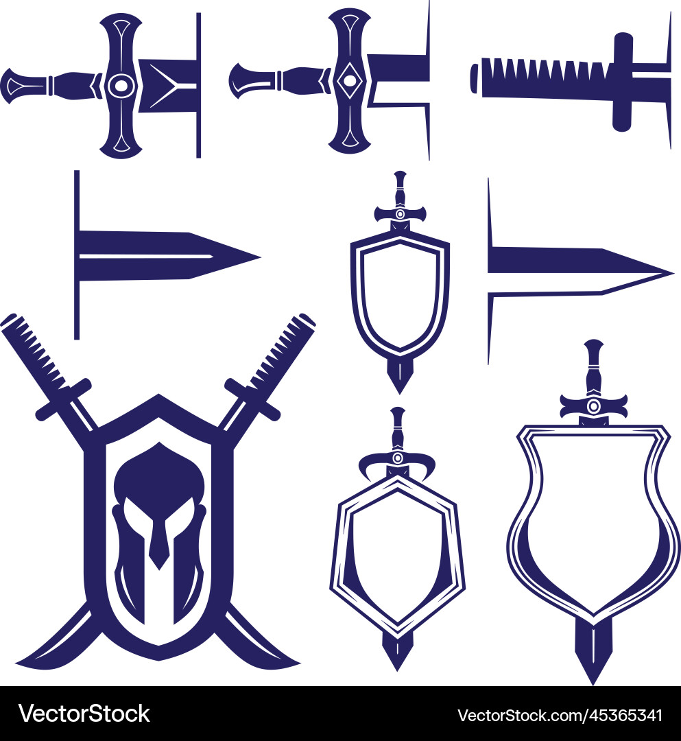 Sword defense shape collections vector image