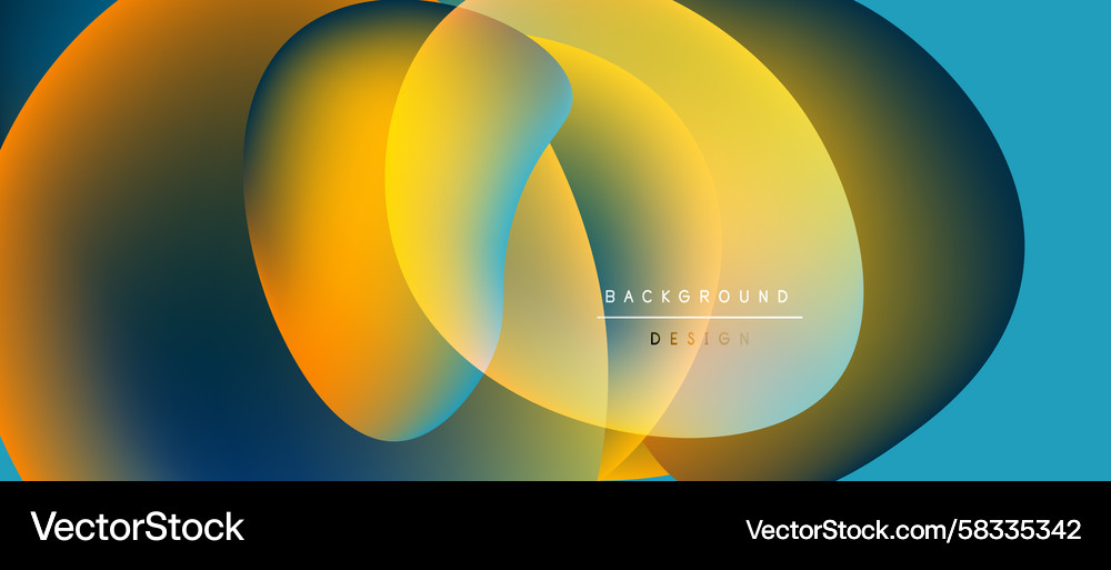 Abstract fluid shapes overlap creating vibrant Vector Image