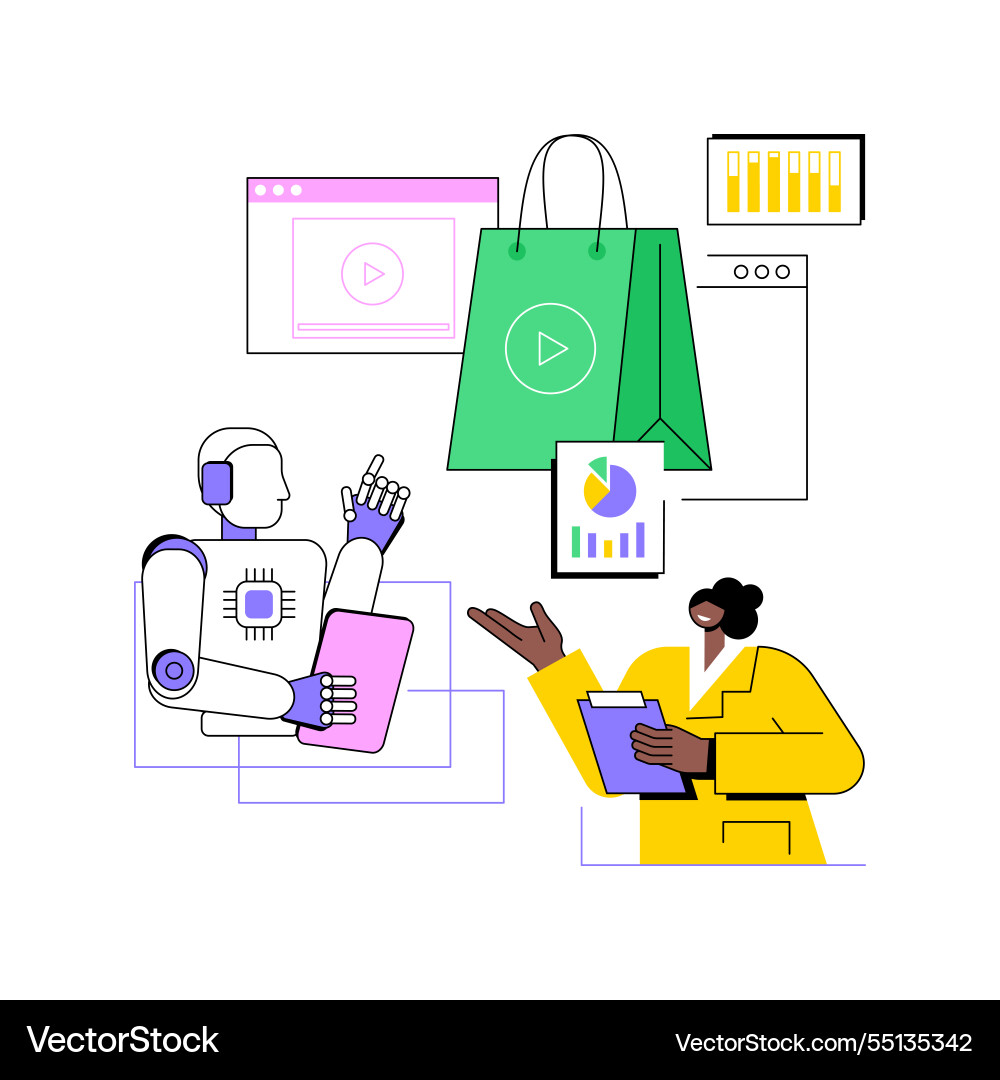 Ai-driven product demos abstract concept Ai-driven product demos abstract concept vector image