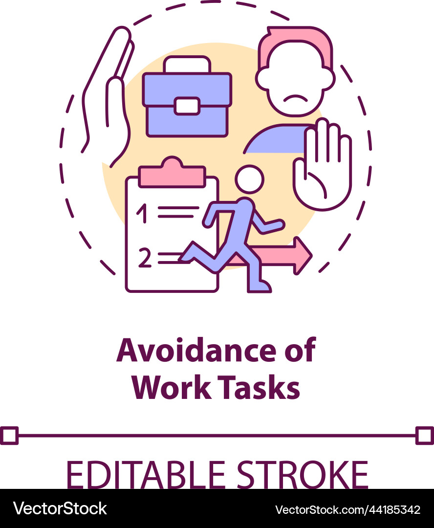Avoidance of work task concept icon Vector Image