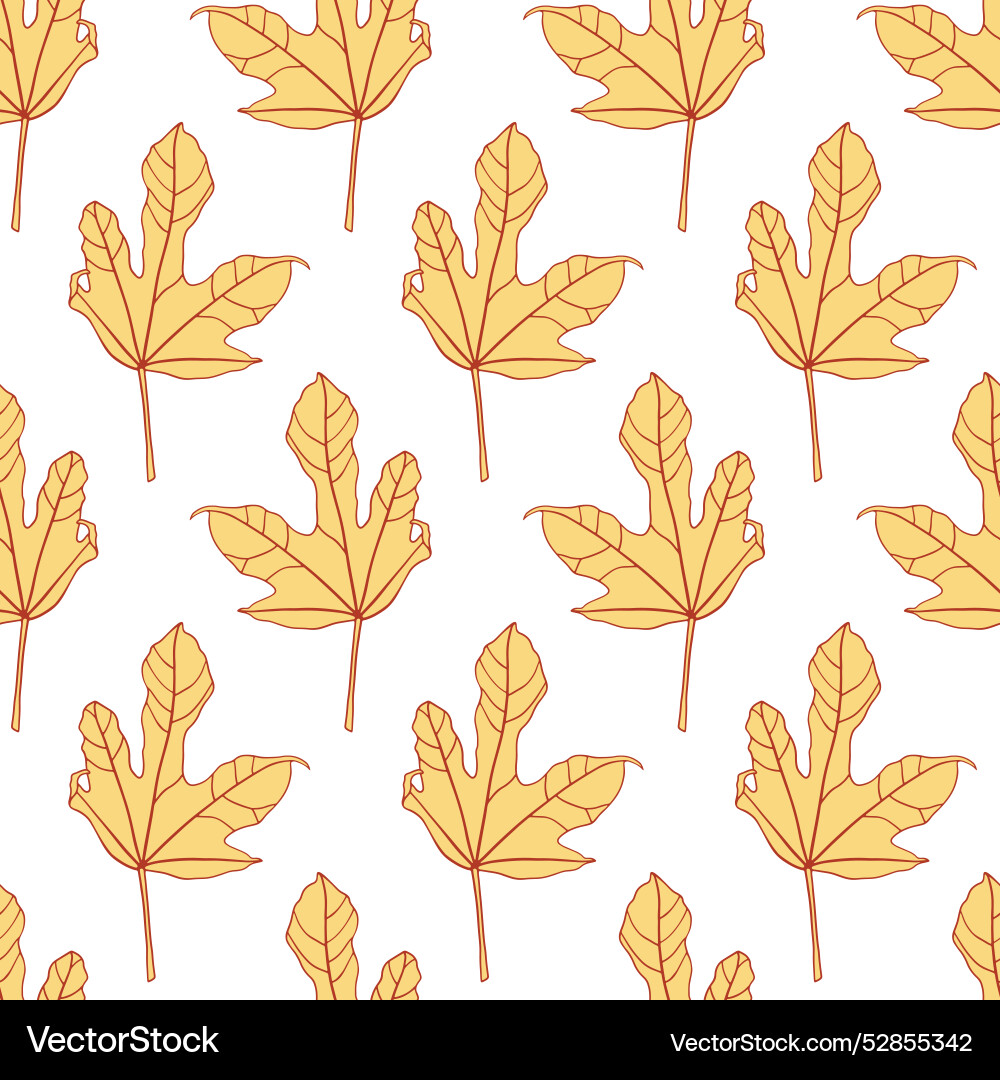 Botany maple leaves grape autumn seamless pattern Vector Image