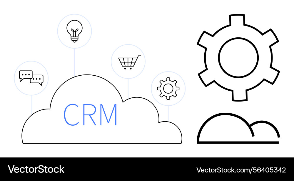 Cloud-based crm system highlights key features Cloud-based crm system highlights key features vector image