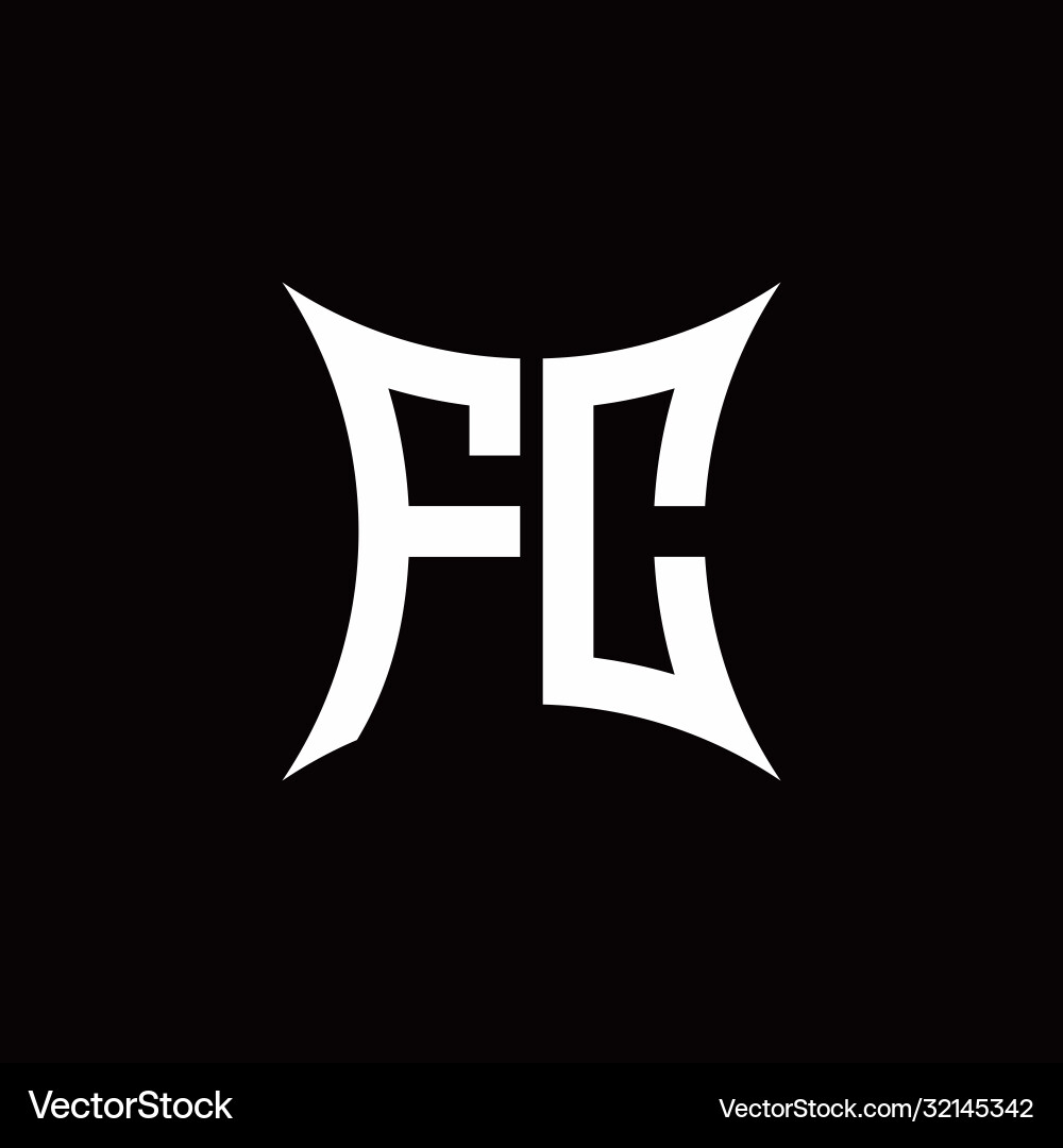 FC Monogram Logo - Sharp Shape Vector Image
