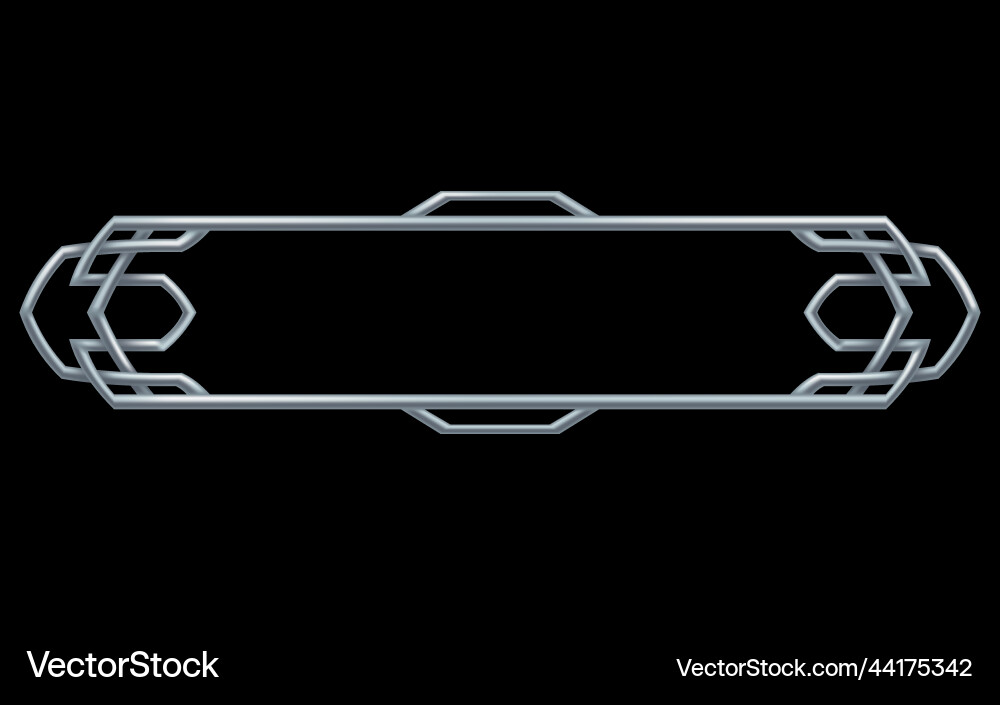 Frame medieval game ui metallic title banner vector image