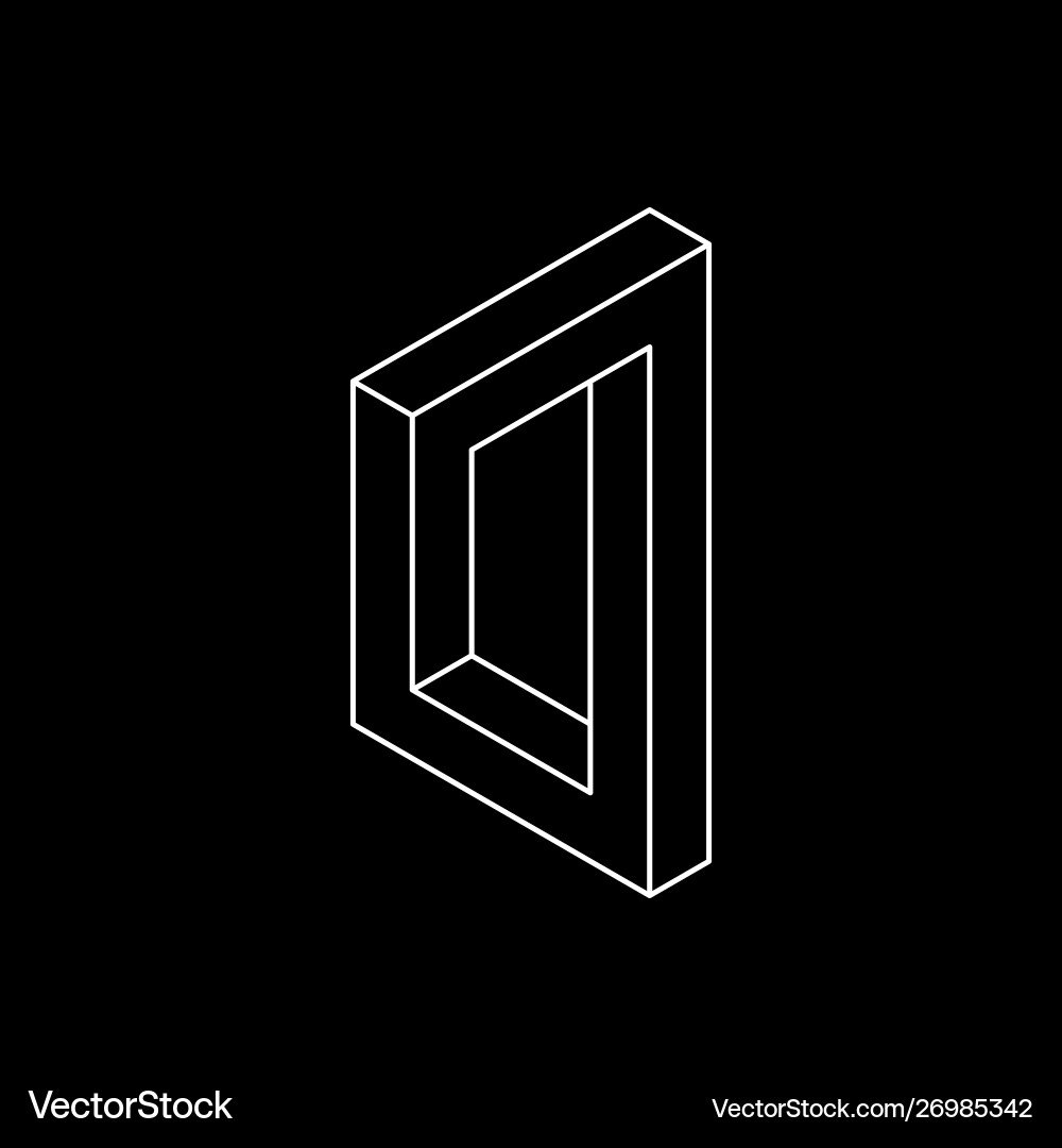 Impossible object isolated on black background vector image