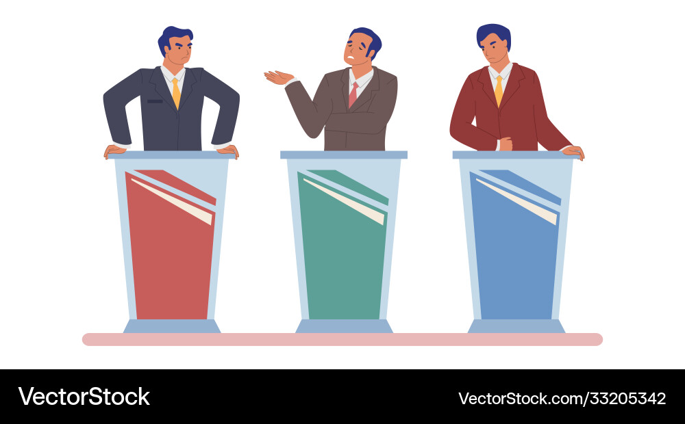 Live tv debate political dialog between vector image