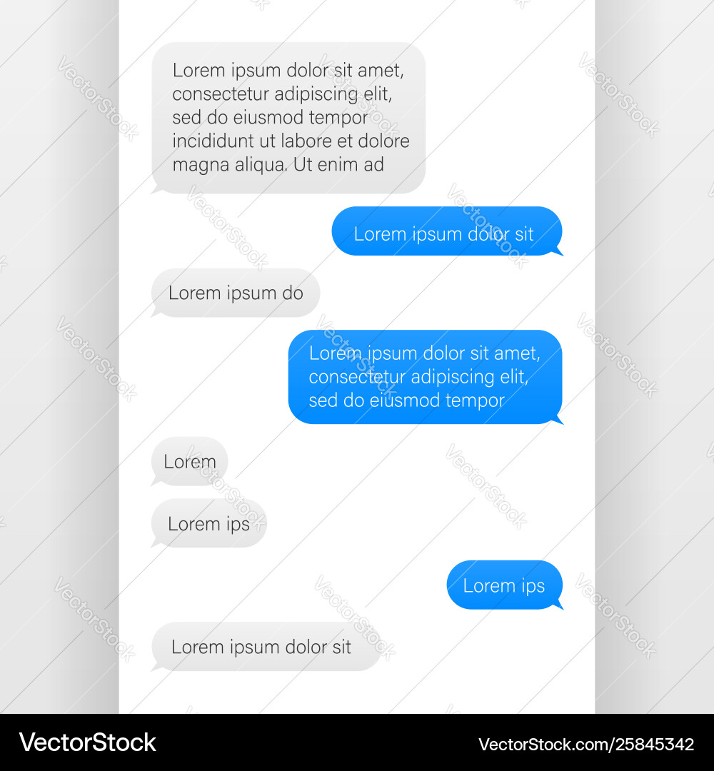 Message bubbles design template for messenger Message bubbles design template for messenger Vector Image