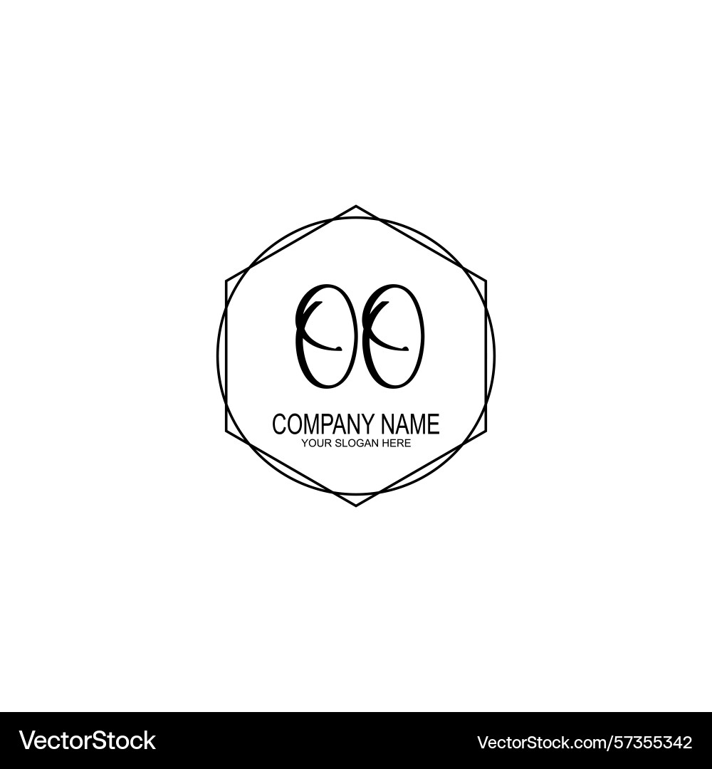 Minimalist handwritten oo initial logos with soft Minimalist handwritten oo initial logos with soft Vector Image