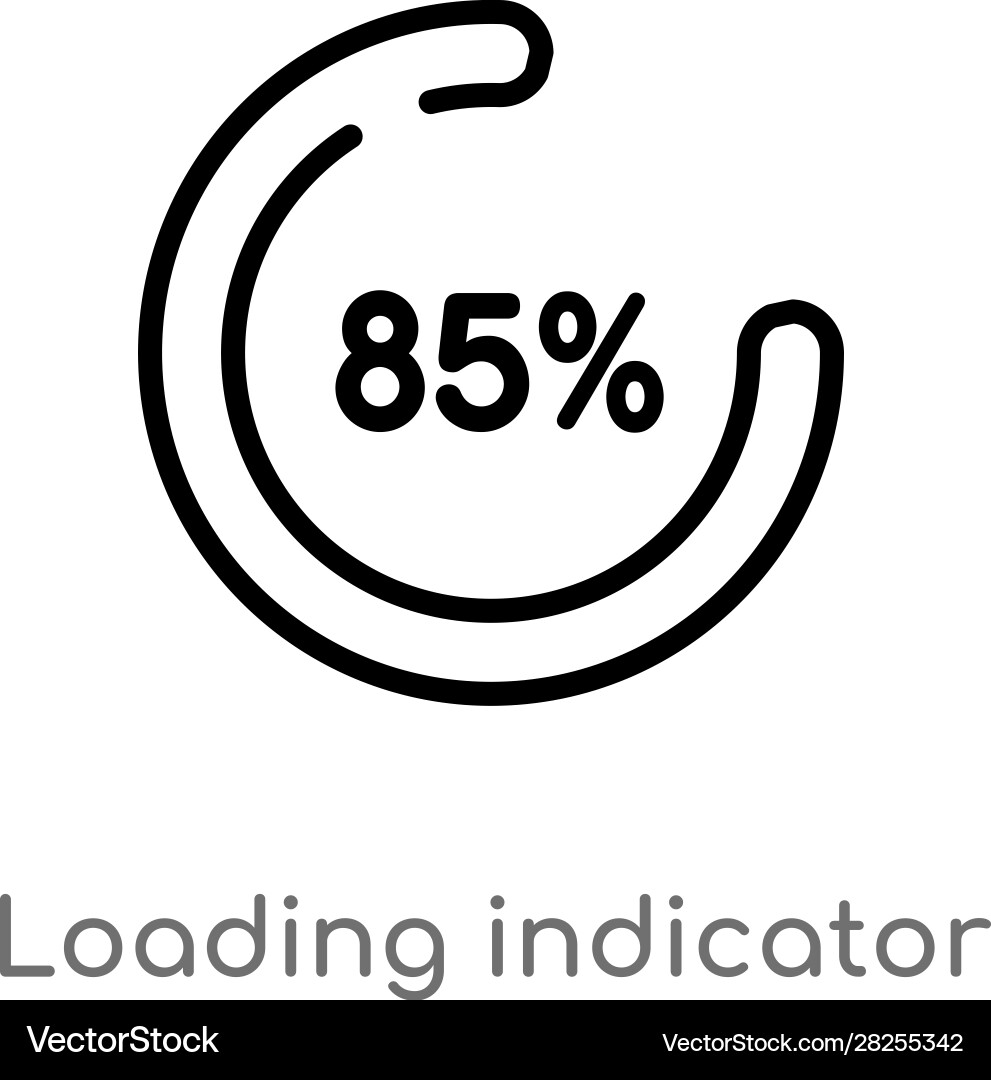 Outline loading indicator icon isolated black Vector Image